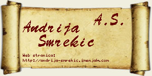Andrija Smrekić vizit kartica